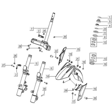Błotnik przedni widelca Kymco New Downtown 125I ABS