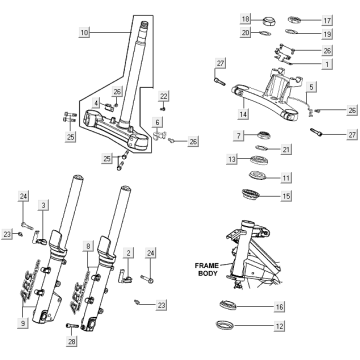 Widelec przedni Kymco Xciting 500R EVO