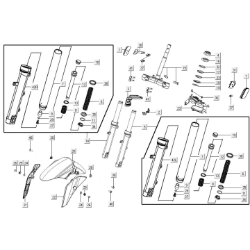 Noga widelca przedniego Kymco Agility 16+ 4T 150I E4 Matt niebieski metalik