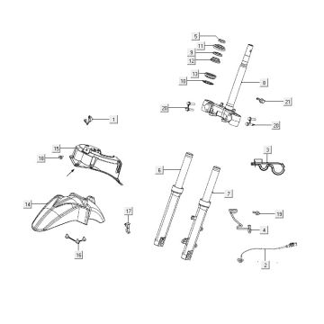 Przedni błotnik widelca Kymco People S150i E4