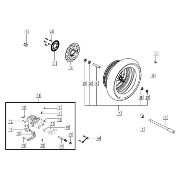 Koło przednie Kymco New Downtown 125I ABS