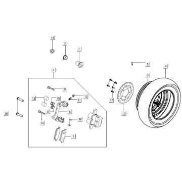 Koło tylne Kymco New Downtown 350I ABS