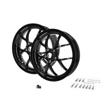 Velgenset ((v/a) inclusief montagesets) BGM PRO Sport 3.00-13 inch Vespa GTS,GTS Super,GTV,Sei Giorni,GT 60,GT,GT L 125-300cc glanzend zwart