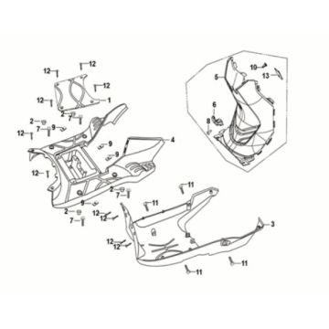Floor panel - center cover Sym Crox 50 E5