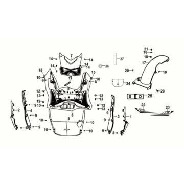 Floor panel - center cover Sym Jet 14 125I AC E5 2021-2024 SUBMARINE GRAY (GY-7547UL)