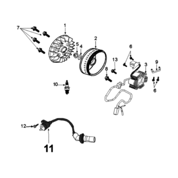 Flywheel magneto Peugeot Tweet 125 EFI YO N SBC E4 2018-2020