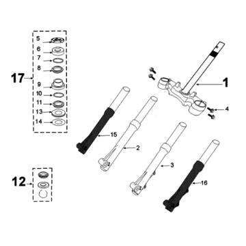 Fork and steering Peugeot Tweet 125 EFI YO N SBC E4 2018-2020