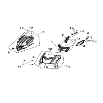 FR. cover Sym Joymax Z 125 E4 RED (R-010CA)