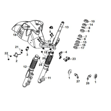 FR. błotnik - poduszka przednia Sym E-Fiddle Icy White (WH8028P)