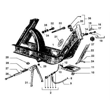 Rama-Stojak środkowy Vespa Ciao 2-suwowy