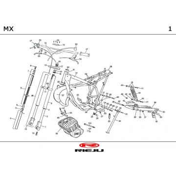 Ramka - Części kierownicy Rieju MX pomarańczowy 2000 2-suwowy