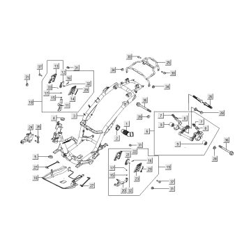 rama silnika Kymco People S 4-suwowy diament czarny