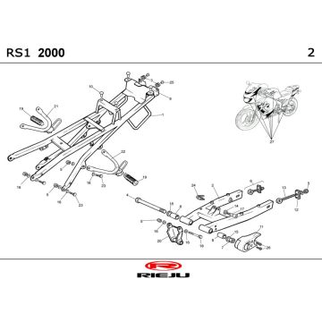Ramka 2 Rieju Rs1 żółto-niebieska 2001 2-suwowa