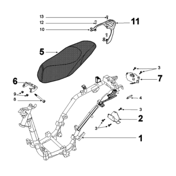 Frame and saddle Peugeot Tweet 125 EFI YO N SBC E4 2018-2020