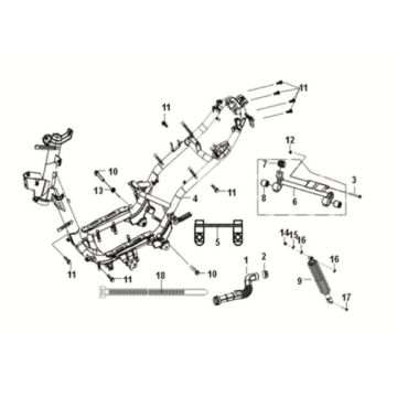 Frame body - engine hanger Sym Crox 50 E5