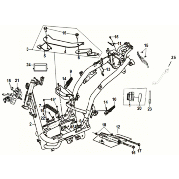 Frame body - engine hanger Sym Fiddle IV 125i LC ABS E5 2020-2021
