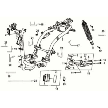 Frame Body - Engine Hanger Sym Orbit III 125i E5