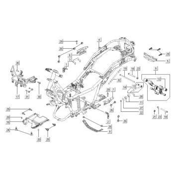 Elementy ramy Kymco Downtown 300i ciemnoszary