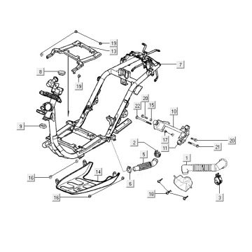 Części ramowe Kymco Yup 2t ac niebieski