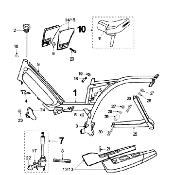Rama I Siodelko Z Magazynem Paliwa Peugeot Vogue Czarny