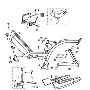 Rama I Siodelko Bez Magazynowania Paliwa Peugeot Vogue Czarny