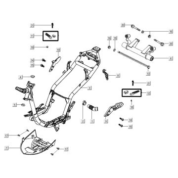 Ramka Kymco Super 8 Street 4-suwowy niebieski
