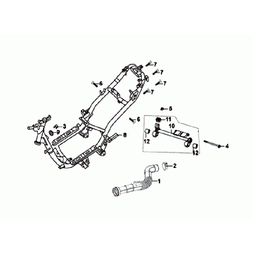RAMA/ZAWIESZENIE SILNIKA SYM Orbit II Euro 4 Rozmiar Szary