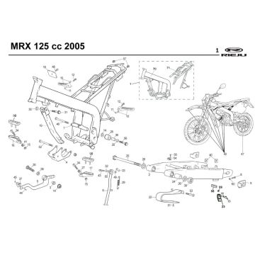 Ramka Rieju MRX 125 niebieska 2005 4-suwowa