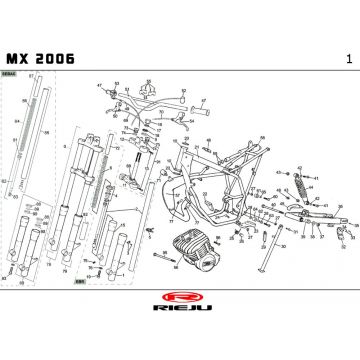 Ramka Rieju MX niebieska 2010 2-suwowa