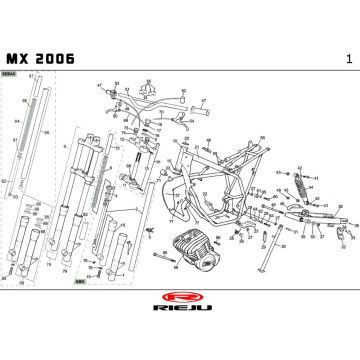 Ramka Rieju MX czerwony 2010 2-suwowy