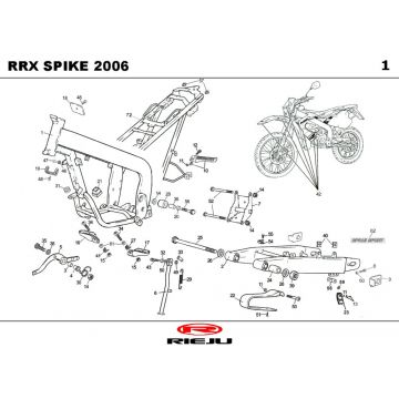 Ramka Rieju Spike-X pomarańczowa 2008 2-suwowa
