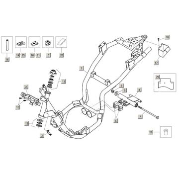 Rama+akcesoria Aprilia Mojito Custom 2t (silnik Piaggio) 2004 - 2010