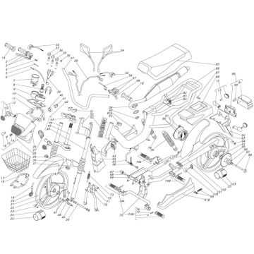 Części ramowe Beta Cyclo 25km dostawa czerwony 2007 2-suwowy 25