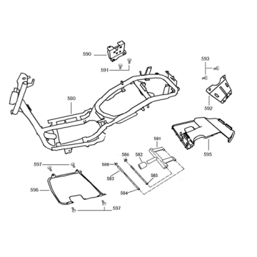 Części ramy Edwards Maple V50-2 125cc matowy czarny