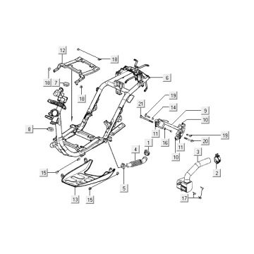 Ramka części Kymco Vitality 2t ac perła srebrny