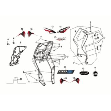 Front cover - front inner box Sym Crox 50 E5 WHITE (WH-8018P)