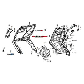 Front Cover - Front Inner Box Sym Orbit III 125i E5 White (WH-006)