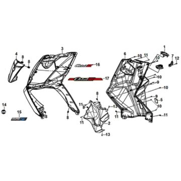 Front Cover - Front Inner Box Sym Orbit III 125i E5 Grey (GY-430C)