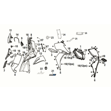 Front cover - inner box Sym Jet 14 125I AC E5 2021-2024 RED (R-010CA)