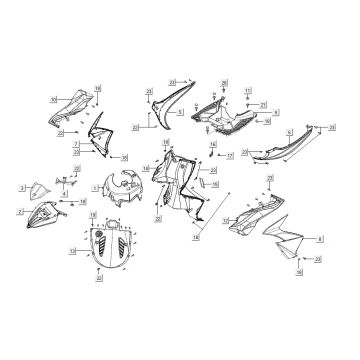 Front cover front fender Kymco Super8 R E5 MAT ZWART