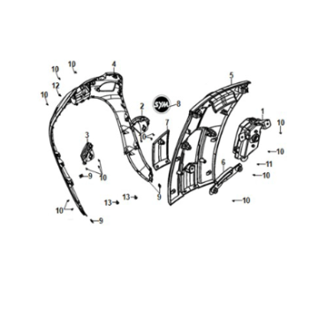 Obudowa przednia Sym E-Fiddle Primavera Blue (BU2154U)