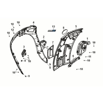 Front cover Sym Fiddle IV 125i AC CBS E5 2020-2021 SLATE BLUE/ SUBMARINE GREY (GY7547UL)