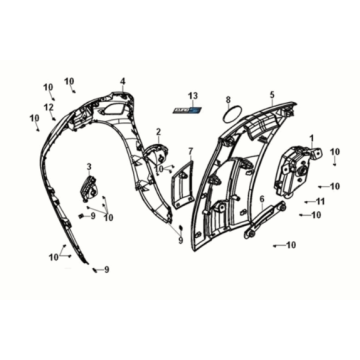 Front cover Sym Fiddle IV 125i AC CBS E5 2020-2021 NARDO GREY (GY-430C)