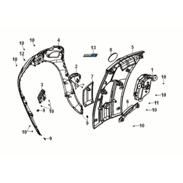 Obudowa przednia Sym Fiddle IV 50 E5 Metallic Jasnobrązowa (BK-7C)