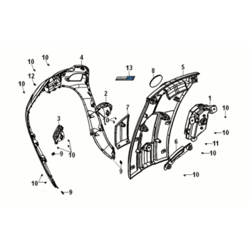 Obudowa przednia Sym Fiddle IV 50 E5 Szara (GY-430C)