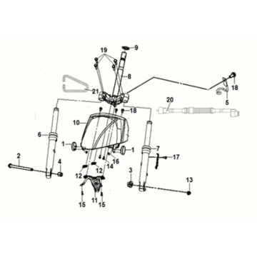 Widelec przedni Sym E-MIO Biały (WH-8018P/BK-001C)