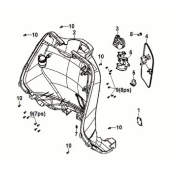 Front inner cover Sym Fiddle IV 125i AC CBS E5 2020-2021 SLATE BLUE/ SUBMARINE GREY (GY7547UL)