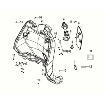 Obudowa przednia Sym Fiddle IV 50 E5 Metallic Light Brown (BK-7C)