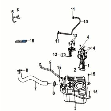 Zbiornik paliwa Sym Fiddle IV 50 E5 Zbiornik paliwa Sym Fiddle IV 50 E5