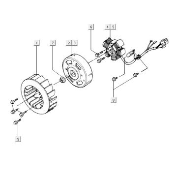 Ontsteking - Stator - Vliegwiel - Koelvin Kymco MXU 50